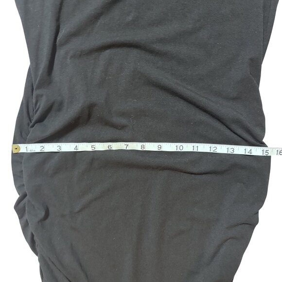 Express L Long Sleeve Black Maxi Dress With Side Ruching Goth Whimsigoth - Picture 8 of 10